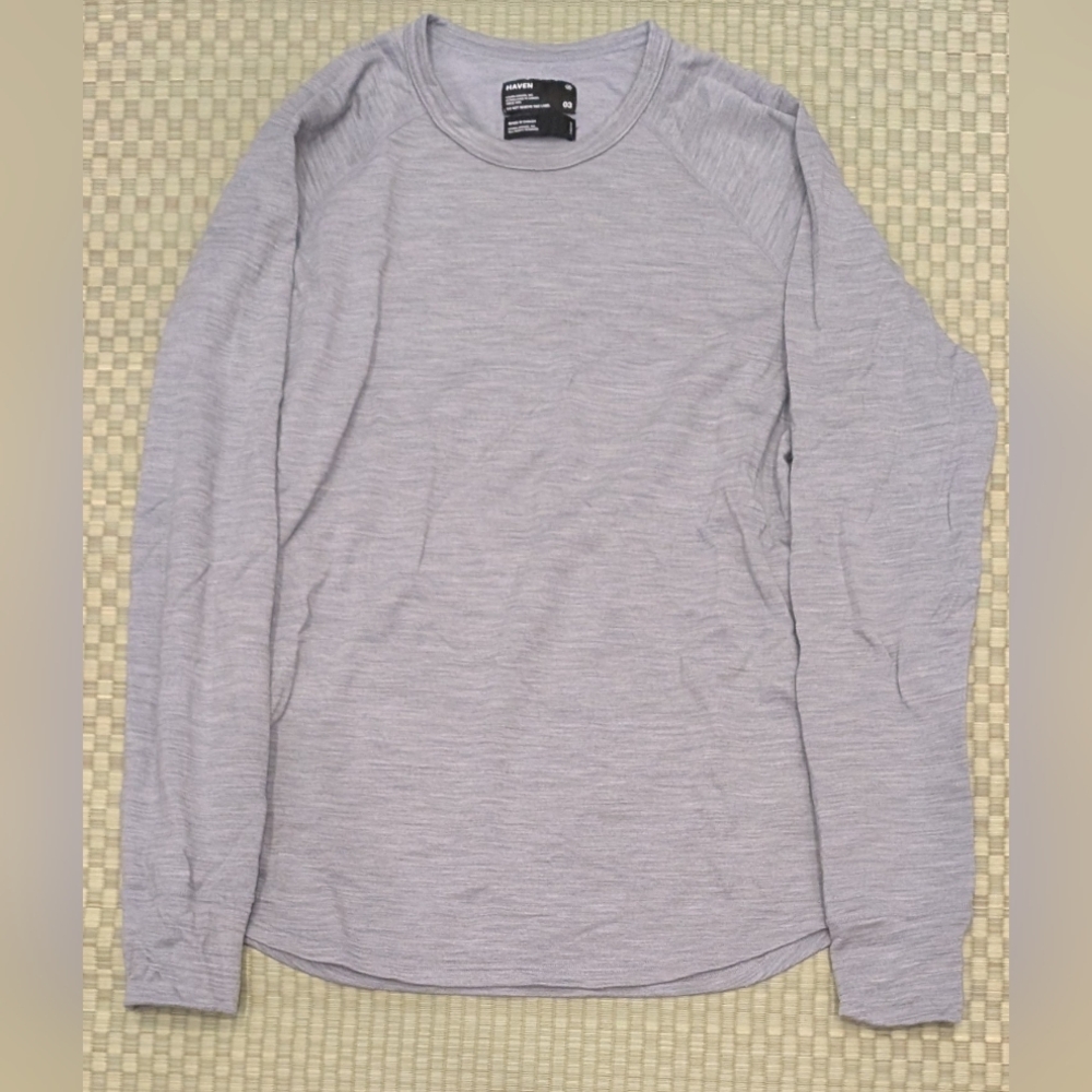 Haven HVN-CS0109 100% Wool Sweatshirt Gray Men's Size 3/L Made in Canada